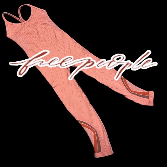 FP Movement by Free People Pants - NWOT FP Movement bodysuit in apricot with light maroon and brown accents XS/S